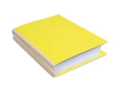 Chemise exacompta carte 240x320mm 320g documents a4 210x297mm soufflet dos toile 30mm coloris jaune paquet 25 unites