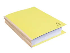 Chemise exacompta carte 240x320mm 320g documents a4 210x297mm soufflet dos toile 30mm coloris jaune paquet 25 unites