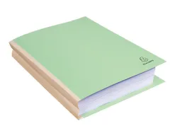 Chemise exacompta carte 240x320mm 320g documents a4 210x297mm soufflet dos toile 30mm coloris vert paquet 25 unites