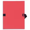 Chemise exacompta carton papier toilé 240x320mm dos extensible 120mm sangle coton boucle crantée coloris rouge
