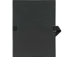 Chemise exacompta carton papier toilé 240x320mm dos extensible 120mm sangle coton boucle crantée coloris noir