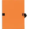 Chemise exacompta carton papier toilé 240x320mm dos extensible 120mm sangle coton boucle crantée coloris orange
