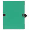 Chemise exacompta carton papier toilé 240x320mm dos extensible 120mm sangle coton boucle crantée coloris vert clair