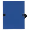 Chemise exacompta carton papier toilé 240x320mm dos extensible 120mm sangle coton boucle crantée coloris marine