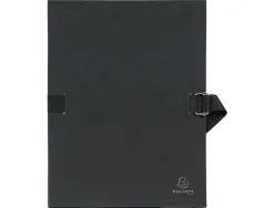 Chemise exacompta carton papier toilé 240x320mm dos extensible 120mm sangle coton boucle crantée coloris assortis