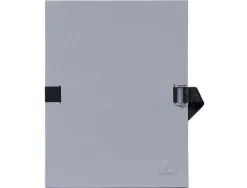 Chemise exacompta carton papier toilé 240x320mm dos extensible 120mm sangle coton boucle crantée coloris assortis
