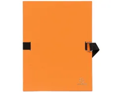Chemise exacompta carton papier toilé 240x320mm dos extensible 120mm sangle coton boucle crantée coloris assortis