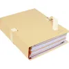 Chemise exacompta carton papier toilé 240x320mm dos extensible 120mm sangle coton boucle crantée coloris mastic