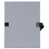 Chemise exacompta carton papier toilé 240x320mm dos extensible 120mm sangle coton boucle crantée coloris gris