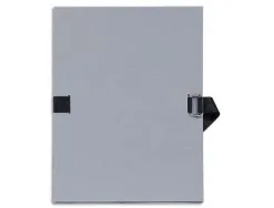 Chemise exacompta carton papier toilé 240x320mm dos extensible 120mm sangle coton boucle crantée coloris gris
