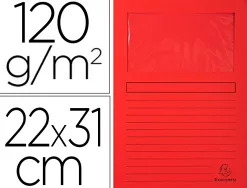 Chemise exacompta forever carte recyclée 120g 22x31cm fenêtre coloris rouge paquet 25 unités