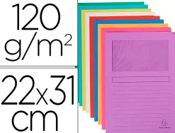 Chemise exacompta forever carte recyclée 120g 22x31cm fenêtre coloris assortis paquet 50 unités