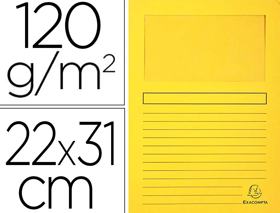Chemise exacompta forever carte recyclée 120g 22x31cm fenêtre coloris jaune paquet 25 unités
