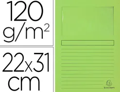 Chemise exacompta forever carte recyclée 120g 22x31cm fenêtre coloris vert pré paquet 25 unités
