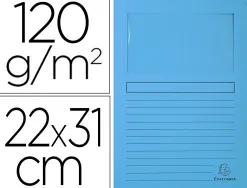 Chemise exacompta forever carte recyclée 120g 22x31cm fenêtre coloris bleu clair paquet 25 unités