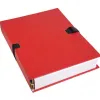 Chemise exacompta n'clip rabat en pied carton recouvert 10/10e a4 dos extensible 13cm clip sangle coloris rouge