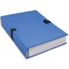 Chemise exacompta n'clip rabat en pied carton recouvert 10/10e a4 dos extensible 13cm clip sangle coloris bleu clair