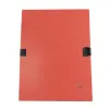 Chemise exacompta n'clip rabat en pied carton recouvert 10/10e a4 dos extensible 13cm clip sangle coloris rouge