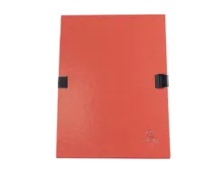 Chemise exacompta n'clip rabat en pied carton recouvert 10/10e a4 dos extensible 13cm clip sangle coloris rouge