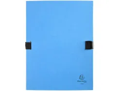 Chemise exacompta n'clip rabat en pied carton recouvert 10/10e a4 dos extensible 13cm clip sangle coloris bleu clair