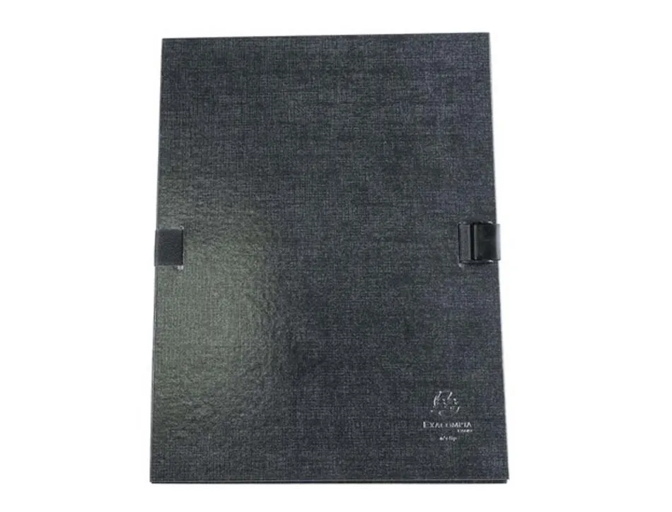 Chemise exacompta n'clip rabat en pied carton recouvert 10/10e a4 dos extensible 13cm clip sangle coloris noir