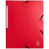 Chemise exacompta opak 3 rabats pp recycle a4 dos 15mm fermeture elastique coloris rouge