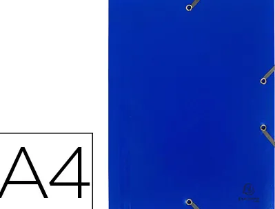 Chemise exacompta polypropylène 4/10e opaque éco 3 rabats élastiques a4+ 240x320mm coloris bleu
