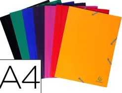 Chemise exacompta polypropylène 4/10e opaque éco 3 rabats élastiques a4+ 240x320mm coloris assortis