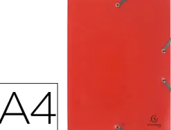 Chemise exacompta polypropylène 4/10e opaque éco 3 rabats élastiques a4+ 240x320mm coloris rouge