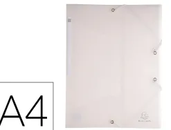 Chemise exacompta polypro 5/10e 3 rabats elastiques a4 coloris transparent