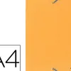 Chemise exacompta polypropylène 4/10e opaque éco 3 rabats élastiques a4+ 240x320mm coloris jaune