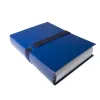 Chemise exacompta rabat en pied balacron format a4 24x32cm dos extensible 13cm sangle scratch coloris bleu foncé