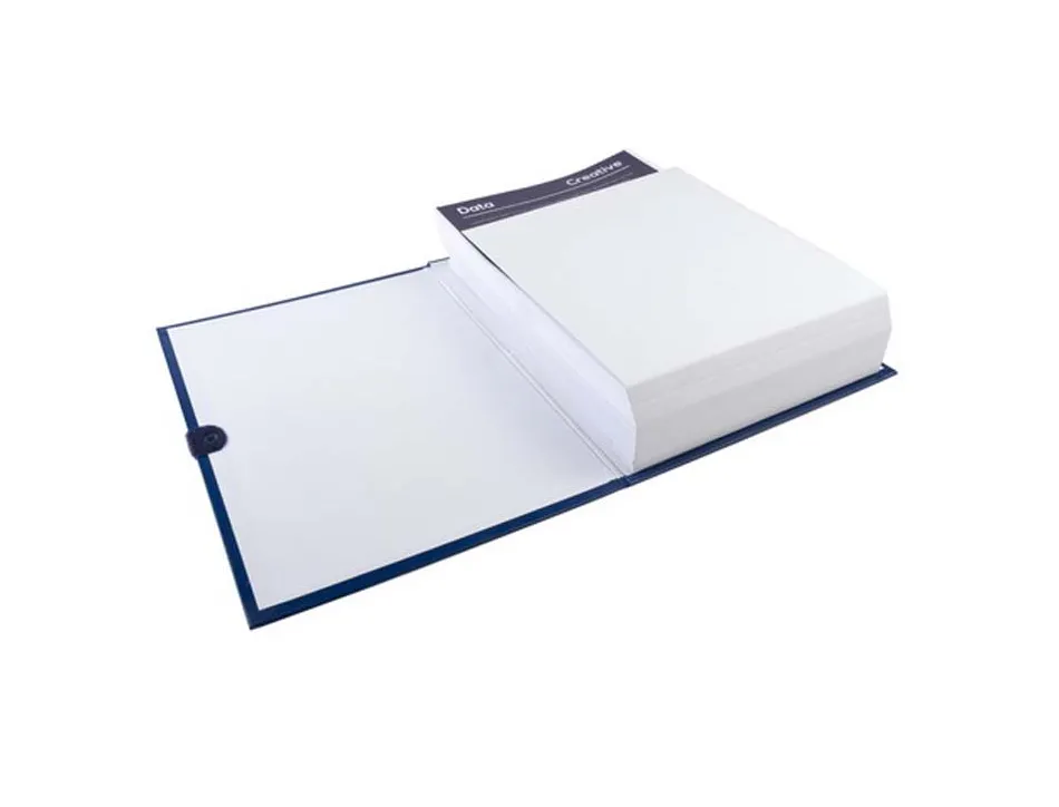 Chemise exacompta rabat en pied balacron format a4 24x32cm dos extensible 13cm sangle scratch coloris bleu foncé