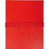 Chemise exacompta rabat en pied balacron format a4 24x32cm dos extensible 13cm sangle scratch coloris rouge