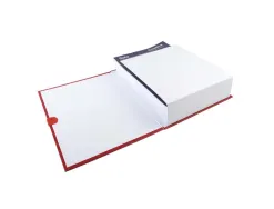 Chemise exacompta rabat en pied balacron format a4 24x32cm dos extensible 13cm sangle scratch coloris rouge