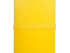 Chemise exacompta rabat en pied balacron a4 dos extensible 13cm sangle scratch coloris jaune