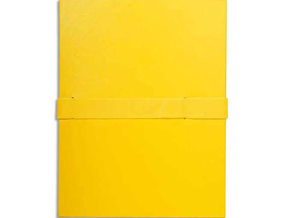 Chemise exacompta rabat en pied balacron a4 dos extensible 13cm sangle scratch coloris jaune