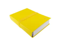 Chemise exacompta rabat en pied balacron a4 dos extensible 13cm sangle scratch coloris jaune