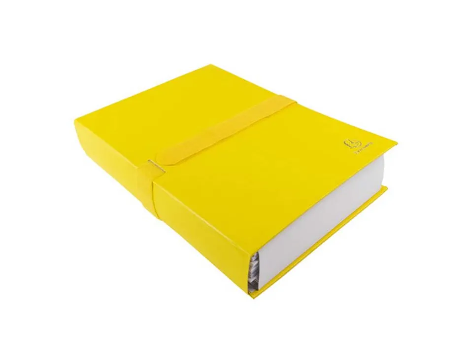 Chemise exacompta rabat en pied balacron a4 dos extensible 13cm sangle scratch coloris jaune