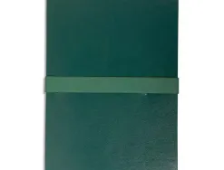 Chemise exacompta rabat en pied balacron a4 dos extensible 13cm sangle scratch coloris vert