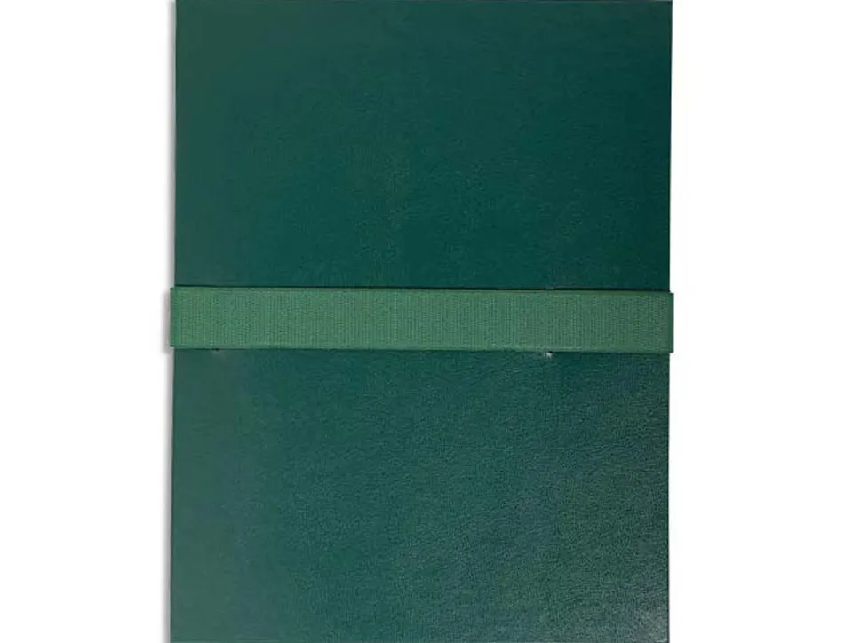 Chemise exacompta rabat en pied balacron a4 dos extensible 13cm sangle scratch coloris vert