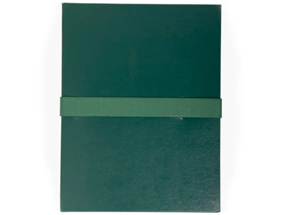 Chemise exacompta rabat en pied balacron a4 dos extensible 13cm sangle scratch coloris vert