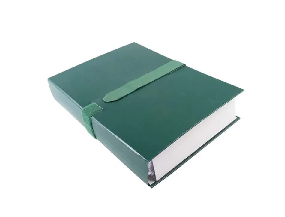 Chemise exacompta rabat en pied balacron a4 dos extensible 13cm sangle scratch coloris vert