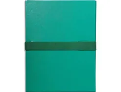 Chemise exacompta rabat en pied balacron format a4 24x32cm dos extensible 13cm sangle scratch coloris vert