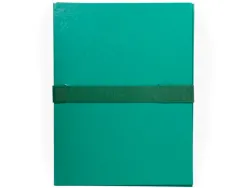 Chemise exacompta rabat en pied balacron format a4 24x32cm dos extensible 13cm sangle scratch coloris vert