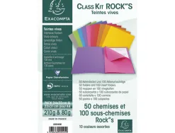 Chemise exacompta rock carte souple 240x320mm 210g et 100 sous-chemises 220x310mm 80g coloris assortis lot 50+100 unités