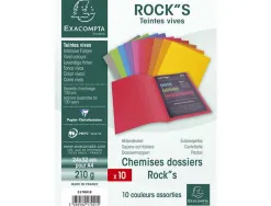 Chemise exacompta rock's 240x320mm 210g coloris assortis pack 10 unités