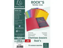 Chemise exacompta rock's 240x320mm 210g coloris assortis pack 10 unités