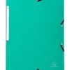Chemise exacompta sans rabat carte lustrée 4,5/10e a4 24x32cm étiquette dos élastique coloris vert