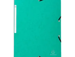 Chemise exacompta sans rabat carte lustrée 4,5/10e a4 24x32cm étiquette dos élastique coloris vert